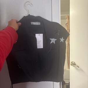 Blue B Women's Star Sequins Denim Vest